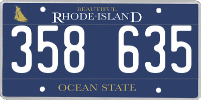 RI license plate 358635