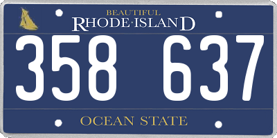 RI license plate 358637