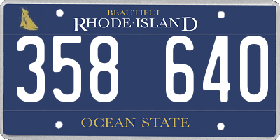 RI license plate 358640