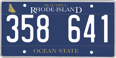 RI license plate 358641