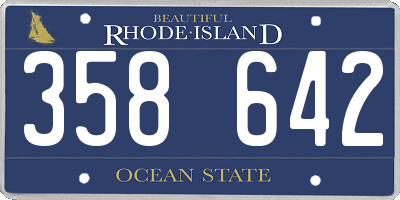 RI license plate 358642