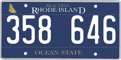 RI license plate 358646
