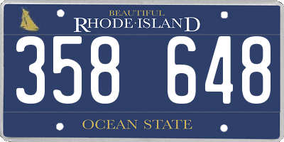 RI license plate 358648