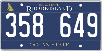 RI license plate 358649
