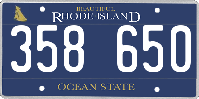 RI license plate 358650