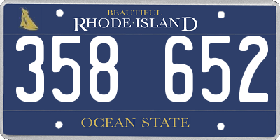 RI license plate 358652