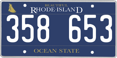 RI license plate 358653