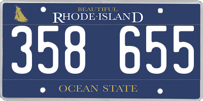 RI license plate 358655