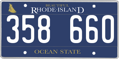 RI license plate 358660