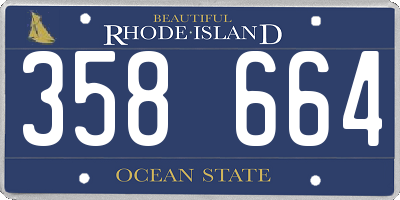 RI license plate 358664