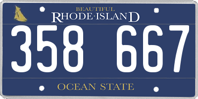 RI license plate 358667