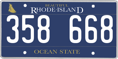 RI license plate 358668