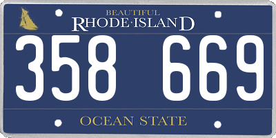 RI license plate 358669