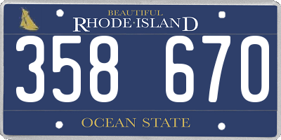 RI license plate 358670