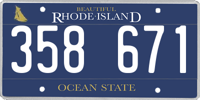 RI license plate 358671