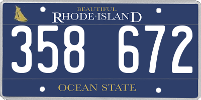 RI license plate 358672