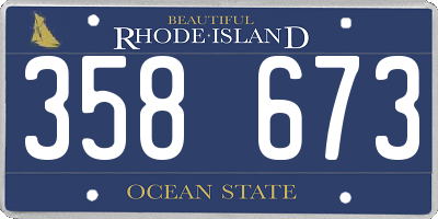 RI license plate 358673