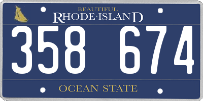 RI license plate 358674