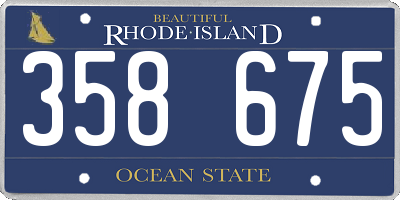 RI license plate 358675
