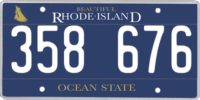 RI license plate 358676