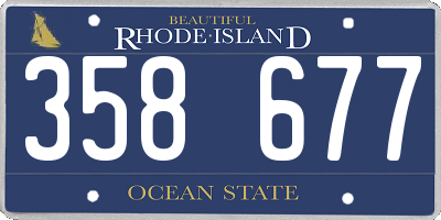 RI license plate 358677