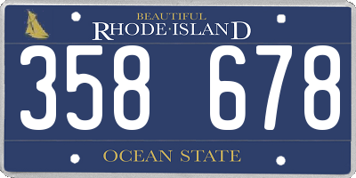 RI license plate 358678