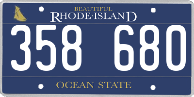 RI license plate 358680