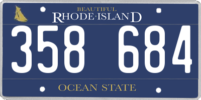 RI license plate 358684