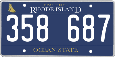 RI license plate 358687