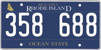 RI license plate 358688