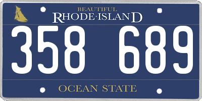 RI license plate 358689