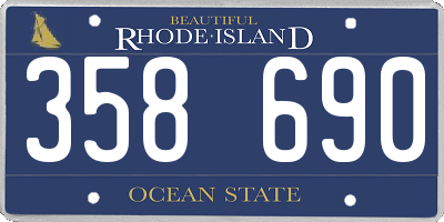 RI license plate 358690
