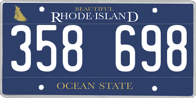 RI license plate 358698