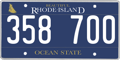 RI license plate 358700