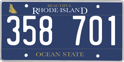 RI license plate 358701