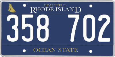 RI license plate 358702