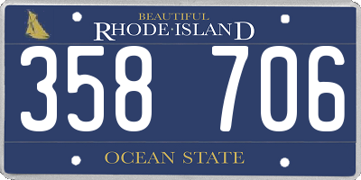 RI license plate 358706
