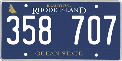 RI license plate 358707