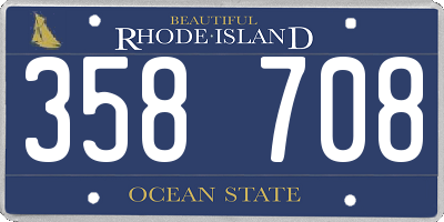 RI license plate 358708