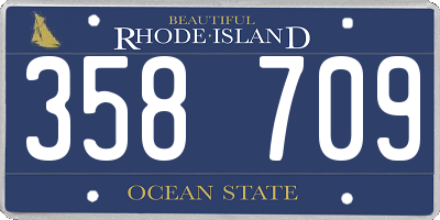 RI license plate 358709