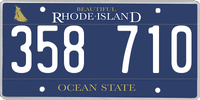 RI license plate 358710