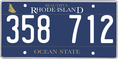 RI license plate 358712