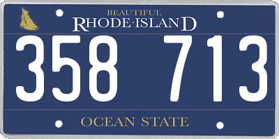 RI license plate 358713