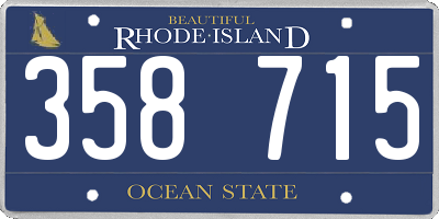 RI license plate 358715