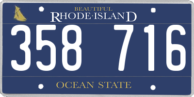 RI license plate 358716
