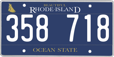 RI license plate 358718