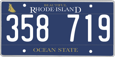 RI license plate 358719