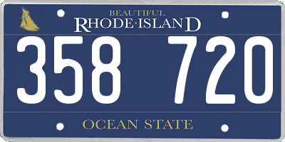 RI license plate 358720