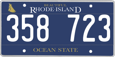 RI license plate 358723