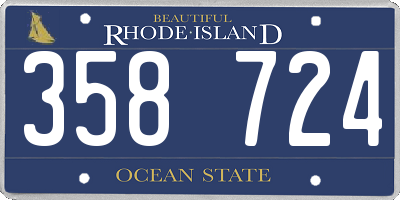 RI license plate 358724